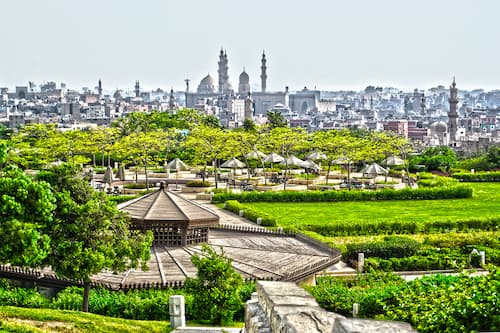 Al-Azhar Park in cairo city