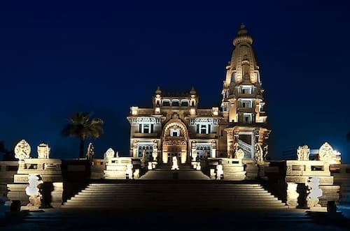 Baron Empain Palace at night