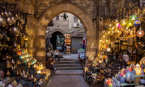the famous Cairo market of Khan el-Khalili
