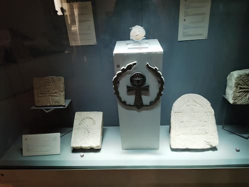 a collection of monuments inside The Coptic Museum in cairo